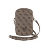 Guess PU 4G Triangle Logo Phone Bag Zipper, Brown