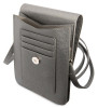 Guess PU Saffiano Triangle Logo Phone Bag, Grey