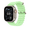 49mm Neon Green Ocean Band Natural Titanium Finish