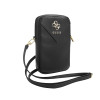 Guess PU 4G Metal Logo Phone Bag Zipper, Black