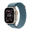 Apple Watch Ultra 3 GPS + Cellular Natural Titanium Case with Light Blue Alpine Loop - Large
