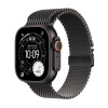 Apple Watch Ultra 3 GPS + Cellular Black Titanium Case with Black Titanium Milanese Loop - Medium