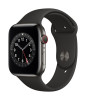 Apple Watch S6 Cell 44mm Graphite Steel, Black Spo