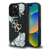 Guess PU Grained Roses 4G Logo iPhone 16 Pro,Black