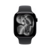Apple Watch Series 11 GPS + Cellular 42mm Jet Black Aluminium Case with Black Sport Band - M/L