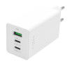 FIXED GaN nabíječ s USB a 2xUSB-C, PD, 65W, White