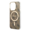 Guess IML 4G MagSafe kryt iPhone 15 Pro, Brown