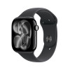 Apple Watch Series 11 GPS + Cellular 42mm Jet Black Aluminium Case with Black Sport Band - M/L