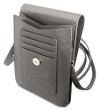 Guess PU Saffiano Triangle Logo Phone Bag, Grey