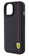 Ferrari PU Leather Carbon Red Line kryt iPhone 15