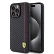 Ferrari PU Leather Carbon Red Line iPh. 15 Pro Max