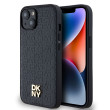 DKNY Repeat Pattern Stack Logo iPhone 14, Black