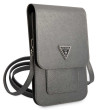 Guess PU Saffiano Triangle Logo Phone Bag, Grey