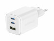 SWISSTEN GaN nab. 2x USB-C 65W 1x USB-A 18W bílá