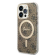 Guess IML 4G MagSafe kryt iPhone 15 Pro, Brown