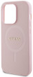 Guess Saffiano MagSafe kryt iPhone 15 Pro, Pink