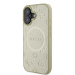 Guess Saffiano Peony MagSafe iPhone 16 Gold