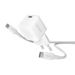 Epico GaN 30W PD Nabíječka+ USB-C+USB-C kabel Bílá