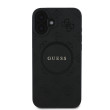 Guess Saffiano Peony MagSafe iPhone 16 Black