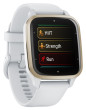 Garmin Venu SQ2, Cream Gold/White Silicone Band