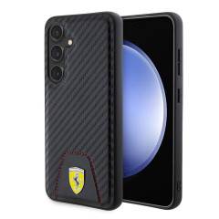 Ferrari PU Leather Bottom Carbon kryt Galaxy S24