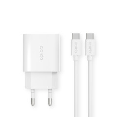 Epico 20W PD Nabíječka USB-C+USB-C kabel Bílá