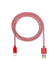 CUBE1 nylon datový kabel USB > USB-C, 1m, Red
