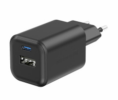 SWISSTEN GaN nabíječka USB-C 45W + USB-A 18W černá