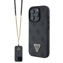 Guess PU 4G Triangle Cross. iPhone 16 ProMax Black