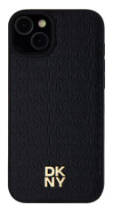 DKNY Repeat Pattern Stack Logo iPhone 15 Plus,Blac