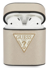 Guess Saffiano Hard Case Apple Airpods, Beige