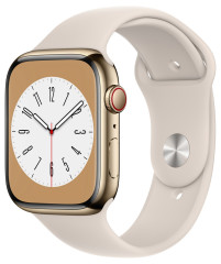 Apple Watch S8 Cell 45mm Gold Steel, Starlight S.