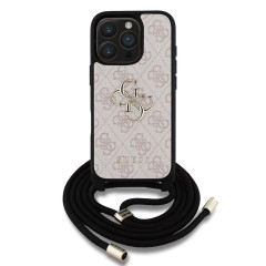 Guess PU 4G Metal L. Crossbody iPhone 16 Pro, Pink