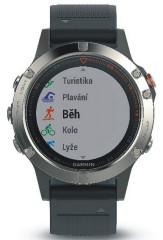 Garmin fenix5 Silver Optic, Black band