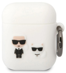 Karl Lagerfeld and Choupette Apple Airpods 1/2,WHT