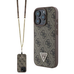 Guess PU 4G Triangle Cross. iPhone 16 ProMax Brown