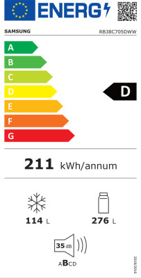 Kombinovaná chladnička Samsung RB38C705DWW/EF