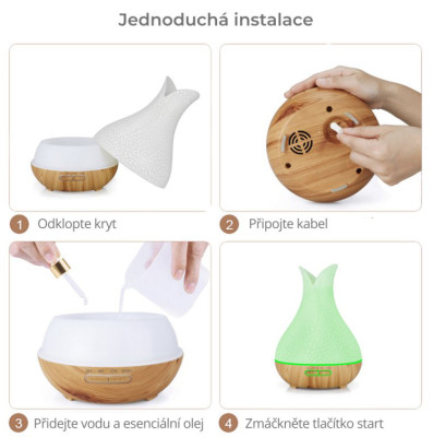 BOT Smart aroma difuzér B5 - bílá a tmavé dřevo