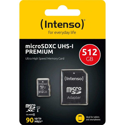 Intenso 512GB micro SDXC Premium UHS-I + adaptér