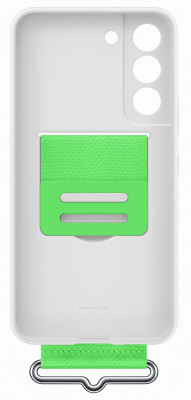 Samsung Silicone Cover with Strap S22, White