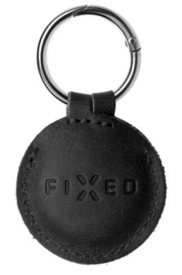 FIXED Case for AirTag z pravé hovězí kůže, Black