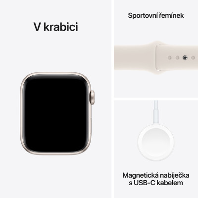 Apple Watch SE 44mm 2024 Starlight, Starlig SB,M/L
