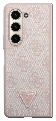 Guess Leather Triangle Case Galaxy Z Fold 5, Pink