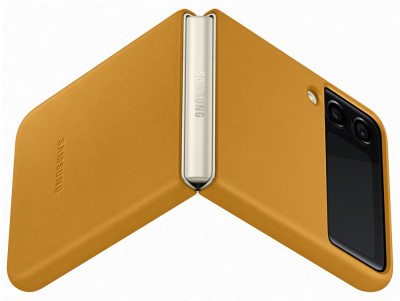 Samsung EF-VF711LYE Leather Cover Z Flip3, Mustard