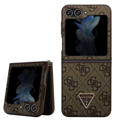 Guess Leather Triangle Case Galaxy Z Flip 5, Brown