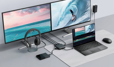 Hyper HD USB4 Mobile Dock, Black