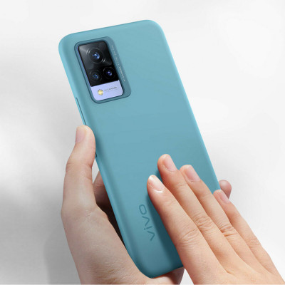 Vivo V21 5G Silicone Cover, Light Blue