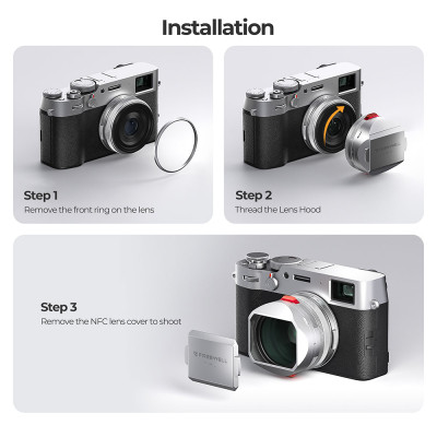 FREEWELL Fuji X100 Series Real Lens Hood(Silver)