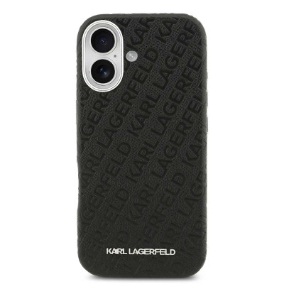 Karl Lagerfeld Grained PU MagSafe iPhone 17 Black