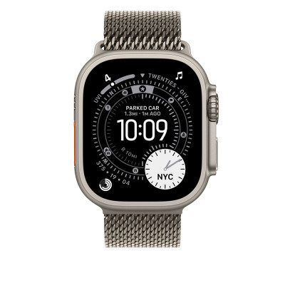 Apple 49mm Natural Titanium Milanese Loop - Small